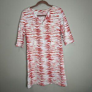 Persifor Tyler Dress Size Medium Pink Red Zebra Crab Preppy Travel NWT